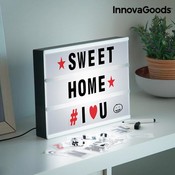 InnovaGoods Kino Leuchtkasten Gadget Tech Led-anzeige für Erinnerungen Dekoration A4 Größe Enthalten 90 Zeichen und Stift mit Radiergummi