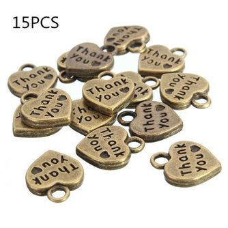 Danke Herz-Anhänger 15 Stück