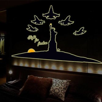 Fluoreszierende Aufkleber Mit Der Freiheitsstatue