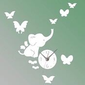 Wandaufkleber Elefant Mit Uhr