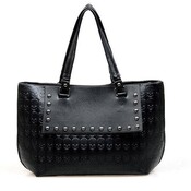 Schwarzen Frauen-Handtasche Mit Schädel-Muster