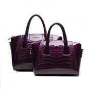 Lacktasche Mit Krokodil-Druck