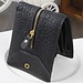 Trendy Schwarze Handtasche Echtes Leder