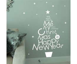 Wand-Aufkleber-Text Frohe Weihnachten Glückliches Neues Jahr