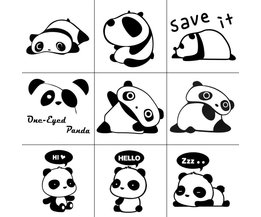 Set Panda-Aufkleber 9 Stück