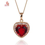 Elegante Damen-Halskette Mit Rotem Herzen