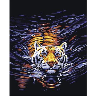 Tiger-Malerei Anzahl Von Öl