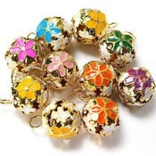 Bunte Metallblumen Weihnachten Bell 10 Stück