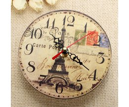 Vintage Wood Eiffel Tower Clock