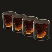 Schädel-Glas 4 Stück