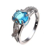 Platin-Ring Mit Stein Für Frauen