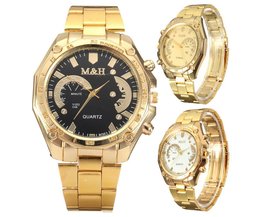 Modische Gold-Uhr Mit Edelstahl-Bügel