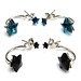 Stern-Ohrringe In Schwarz Oder Blau