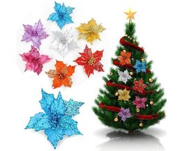 Glitter Dekorative Künstliche Blume Für Weihnachten 16CM