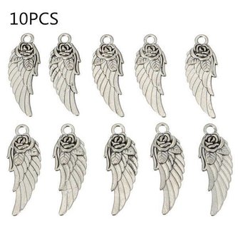 Charms Flügel Rose 10Pcs