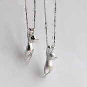 Katze Schmuck Silber Anhänger Mit Kätzchen
