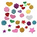 Schaum-Aufkleber Glitter Herzen Blumen Sterne 30Pcs