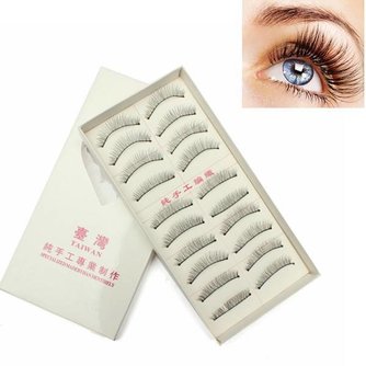 Handgemachte Schwarze Falsche Wimpern 10 Paar