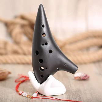 Schöne Ocarina Of Black Keramik Mit 12 Fingerlöchern