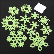 Glow-In-The-Dark Snowflake Aufkleber 12 Stück