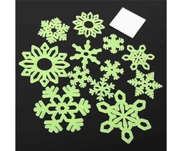 Glow-In-The-Dark Snowflake Aufkleber 12 Stück
