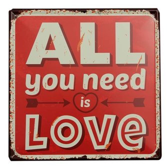 All You Need Is Love Dekoration Brett