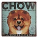 Weinlese-Metallplatte Mit Bild Eines Chow-Chow-Hund 30 X 30 Cm