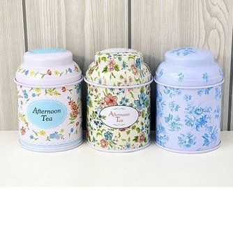 Kleine Tee-Zinn Mit Bloemetjes Metall