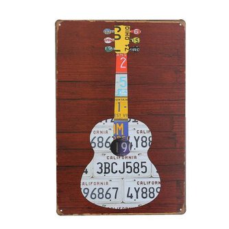 Wanddekoration Platte Gitarre