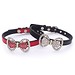 Hundehalsband Strass Spitze Leder