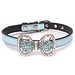 Hundehalsband Strass Spitze Leder