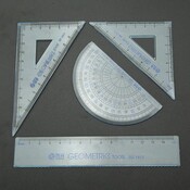 Dreieck Lineal Winkelmesser Schule Set 4 Stück