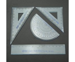 Dreieck Lineal Winkelmesser Schule Set 4 Stück