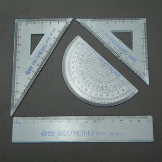 Dreieck Lineal Winkelmesser Schule Set 4 Stück