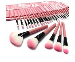 Rosa-Bürsten Für Make-Up (32-Teilig)