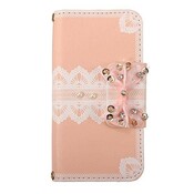 Netter Rosa PU-Leder-Mappen-Kasten Mit Bogen Für IPhone 5 / 5S