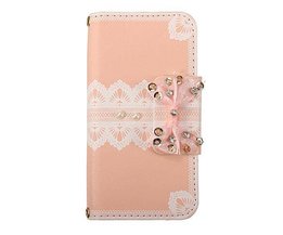 Netter Rosa PU-Leder-Mappen-Kasten Mit Bogen Für IPhone 5 / 5S