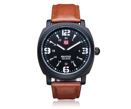 Guote Schwarz PU-Leder-Männer Uhr Guote Schwarz PU-Leder-Männer Uhr