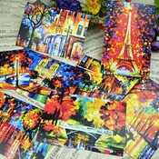Bunte Postkarte Von Paris