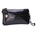 Leder-Handtasche Aus Schwarzem Lackleder Crocodile Print