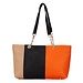Große Schultertasche Damen 3-Color Patchwork