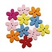 Hölzerne Blumen Buttons In Verschiedenen Farben, Set 100 Stück
