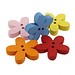 Hölzerne Blumen Buttons In Verschiedenen Farben, Set 100 Stück