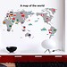 Dekorative Weltkarte Wandtattoo