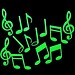 Wandaufkleber Musical Notes Glow In The Dark 15 Stück