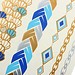 Gold-Blau Metallic Paste Tattoo-Aufkleber