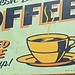 Vintage-Dekoration Teller Kaffee