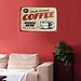 Vintage-Metall-Dekoration Platte Mit Kaffee-Entwurf