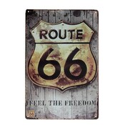 Route 66 Vintage-Metall-Wandplatte