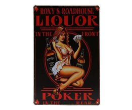 Roadhouse Liquor Poker Lady Dekorplatte